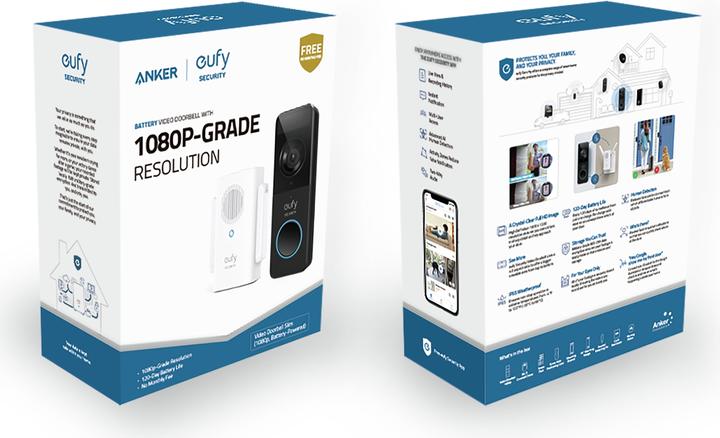 Actual product image eufy Battery Doorbell Slim 1080p Black (Wireless)