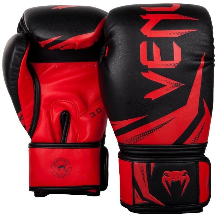 Actual product image Venum Challenger 3.0 Boxing Gloves - Black/Red (16 OZ, One size)