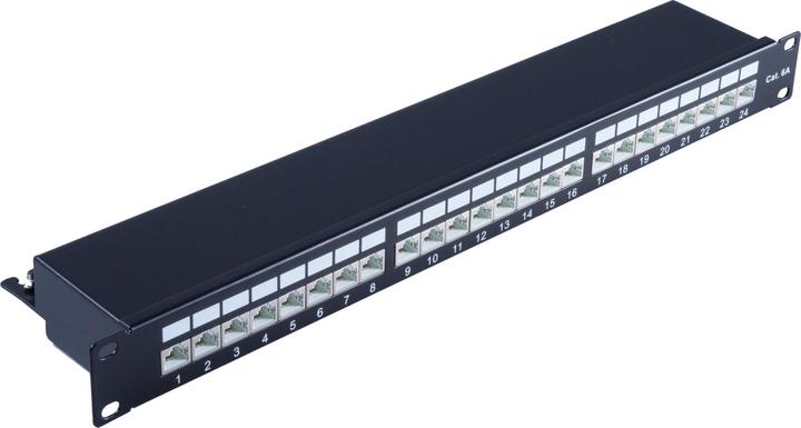 Produktbild Shiverpeaks Patchpanel CAT 6A 24 Ports RJ45, 1 HE, schwarz 48,30cm (19")-Patchfeld vollgeschirmt, 24 x vollgesch