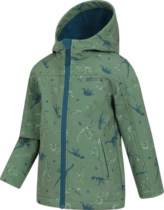 Actual product image Mountain Warehouse Childrens/Kids Exodus II Dinosaurs Water Resistant Soft Shell Jacket (140)