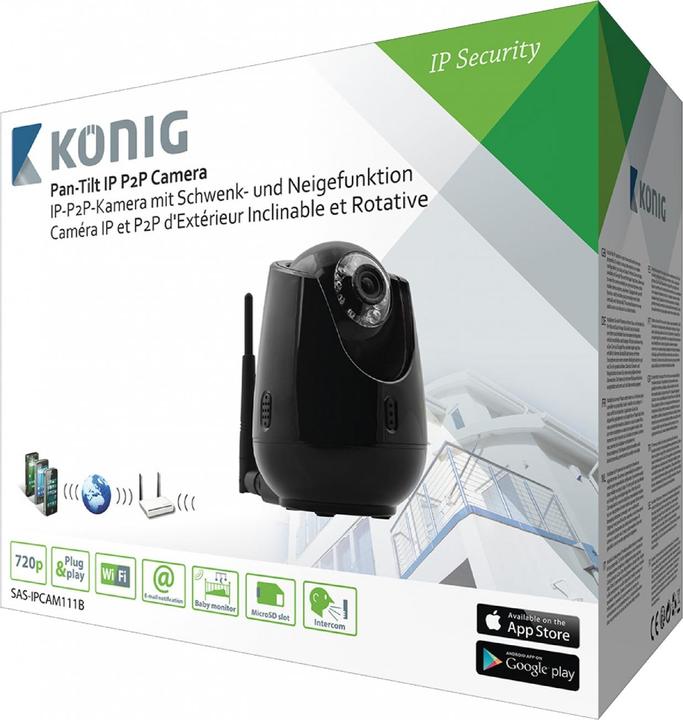 Actual product image König HD Motion IP Camera Indoor 720P Black (1280 x 720 pixels)
