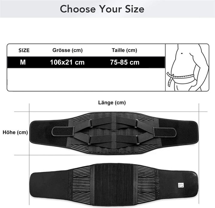 Actual product image Cbx Rückenstütze, Rückenbandage, Lendengürtel mit Stützeffekt, Grösse M (M)