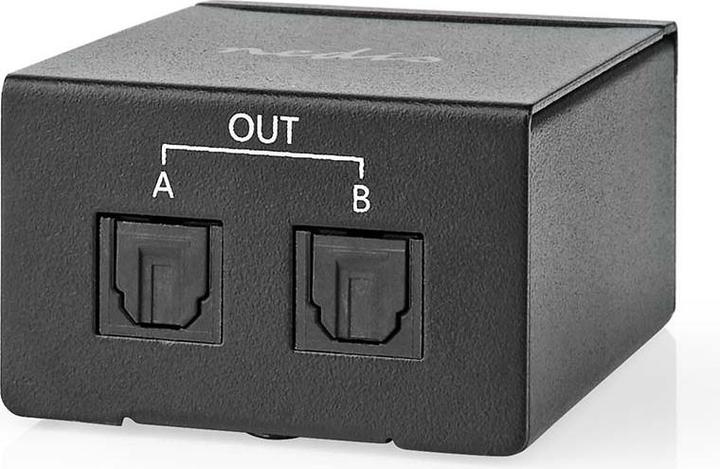 Produktbild Nedis TosLink-Splitter 2-Weg Anschlüsse – Eingang: TosLink Buchse Anschlüsse – Ausgang: 2X TosLink D