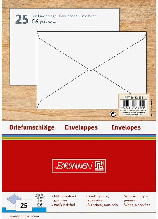 Immagine prodotto Busta C6 (114 x 162 mm, 25 x)
