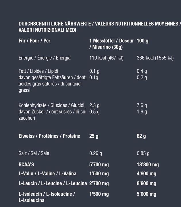 Valeurs nutritives et ingrédients Dymatize Iso 100 (Smooth Banana, 1 pcs, 2200 g)