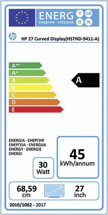 Energie-Label HP Z4N74AA#ABB (1920 x 1080 Pixel, 27")
