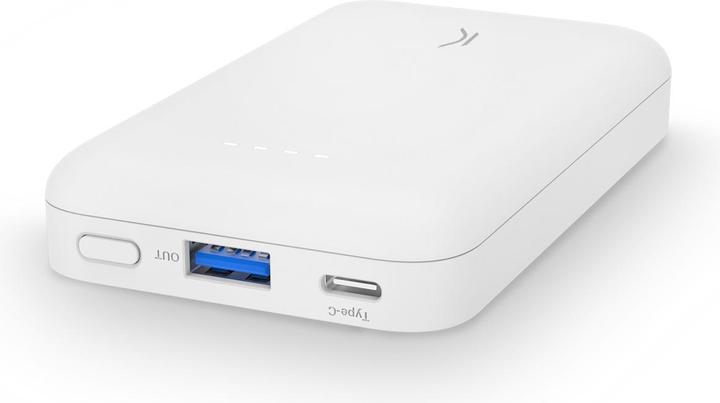 KSIX Power Bank 5.000 Mah USB Pd E Qc + Cavo Micro USB Bianco (5000 mAh, 20 W)
