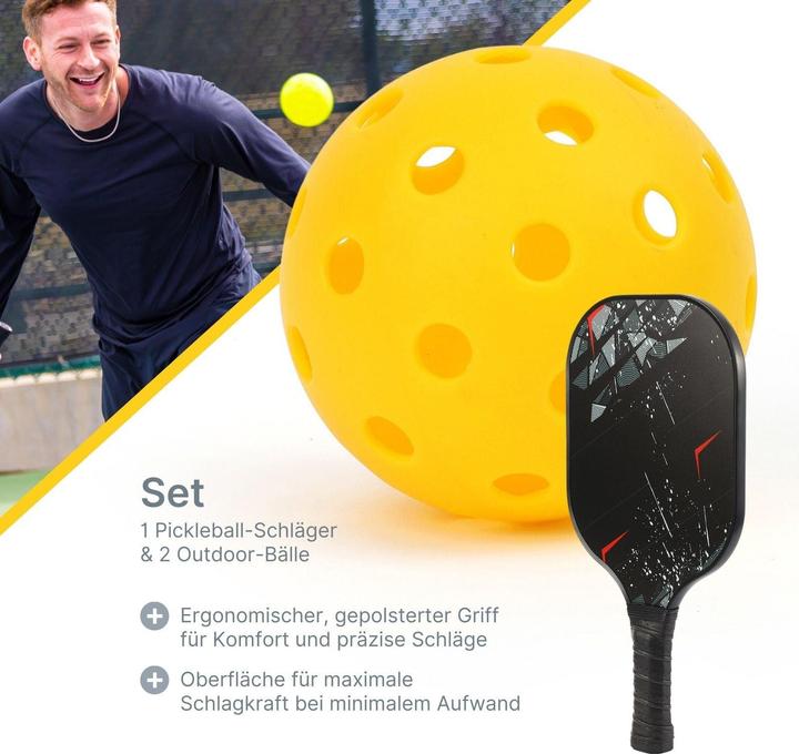 Image du produit Hermex Set de 3 raquettes de pickleball Raquettes de padel avec balles