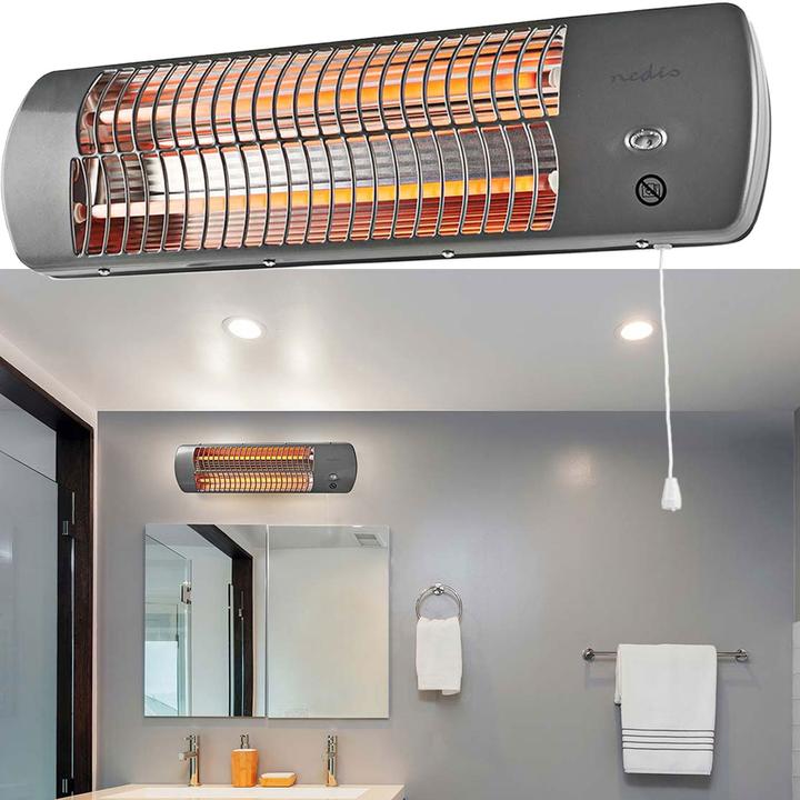 Immagine prodotto Nedis HTBA10GY Riscaldatore rapido per bagno 1200W 12m² Grigio (1200 W)