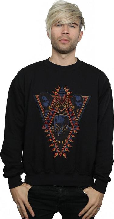 Immagine prodotto Felpa uomo Black Panther Tribal Heads in cotone (XL)