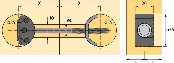 Image du produit Hettich Arbeitsplatten-Verbinder AVB 4 (Raccord de connexion, 1 pcs)
