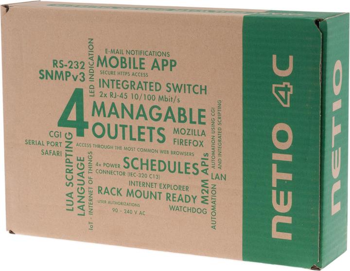 Produktbild Netio 4C, IP/LAN-Steckdosenleiste (4 x, IEC 320, 1.80 m)