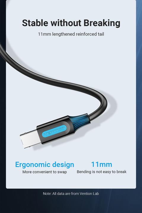 Immagine prodotto Vention Cavo USB 2.0 da A a B COQBG 1,5 m (nero) (1.50 m, USB 2.0)