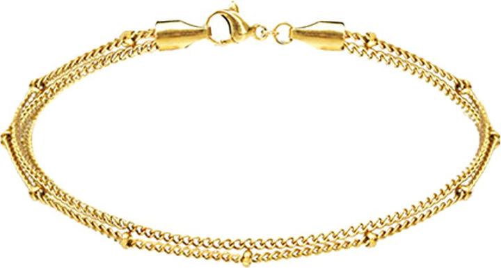 Produktbild Star Piercing Armkette vergoldet Basic und Basic Ringe (17 cm, Chirurgenstahl 316L, ohne Messing)