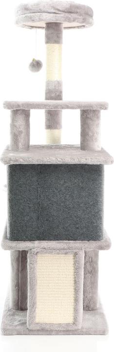 Actual product image Fudajo Cat Tree Light Grey Scratching Tree 112cm High Climbing Tree with Cat House and Lying Recess (112 cm, Light grey)