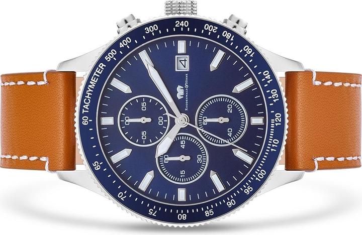 Actual product image Mens Chronograph Carthago II Genuine Leather Brown - 31938 (Chronograph, 43 mm)