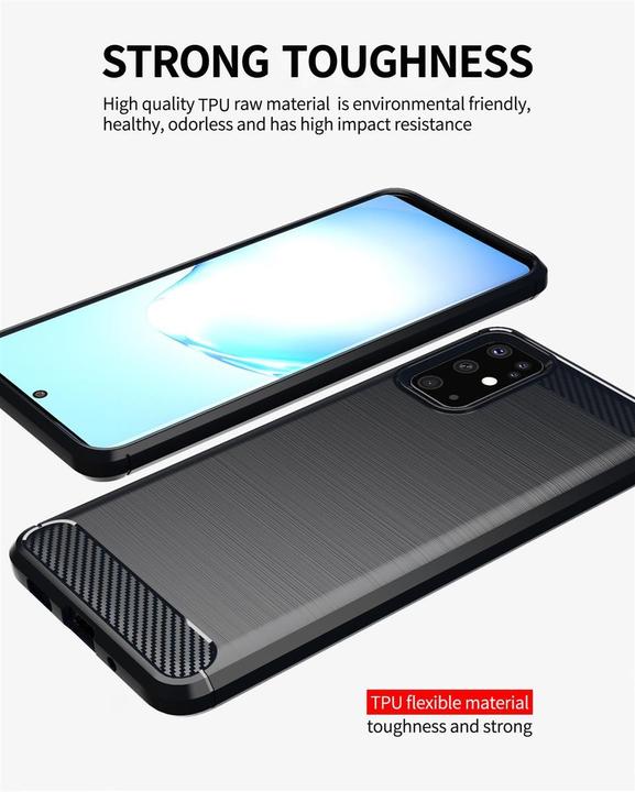 Actual product image Cadorabo TPU Ultra Slim carbon stainless steel Combi Cover (Samsung Galaxy S20+)