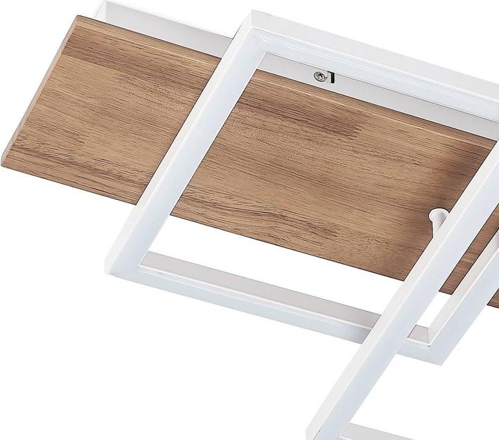Produktbild Lucande Chariska LED-Deckenlampe Holz weiss 95 cm (740 lm)