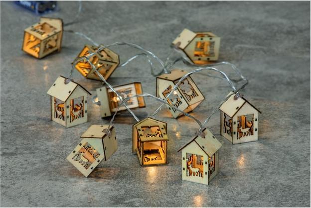 MICA Living 10 LED fairy lights - small house - approx. 135 cm - deer (1.35 m)