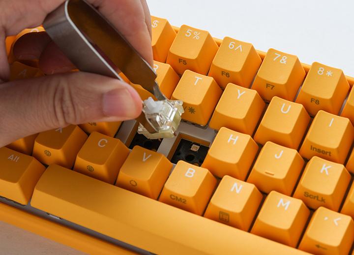 Actual product image Ducky One 3 Yellow Mini Gaming Keyboard, RGB LED - MX-Black (US) (US, Cable)