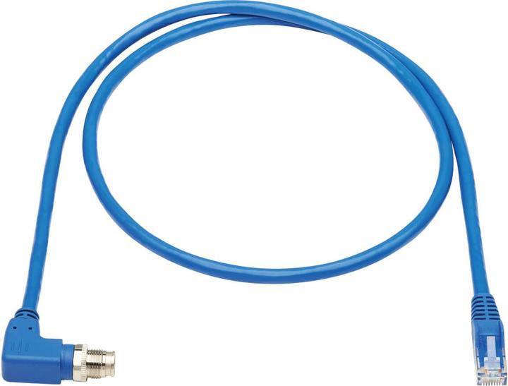 Image du produit Eaton M12 X-Code Cat6 1G UTP CMR-LP Ethernet Cable Right-Angle M12m/RJ45m IP68 PoE Blue 2m (UTP, CAT6, 2 m)
