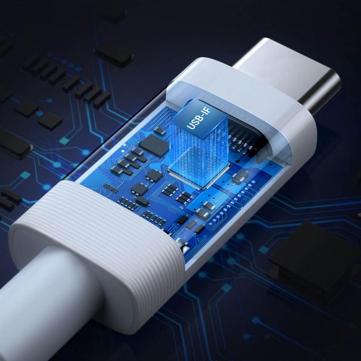 Actual product image Ugreen USB-C to USB-C USB4 Cable, 40Gbps, 0.8m (White)