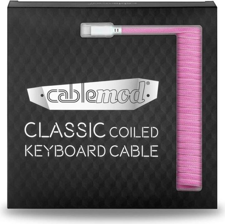 Produktbild CableMod Classic Coiled Keyboard Cable USB-C zu USB Typ A, Strawberry Cream (1.50 m, USB 2.0)
