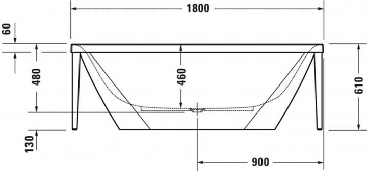 Produktbild Duravit Freistehwanne XVIU 180x80 Metallgestell schwarz matt weiss (241 l, 180 cm, 80 cm)