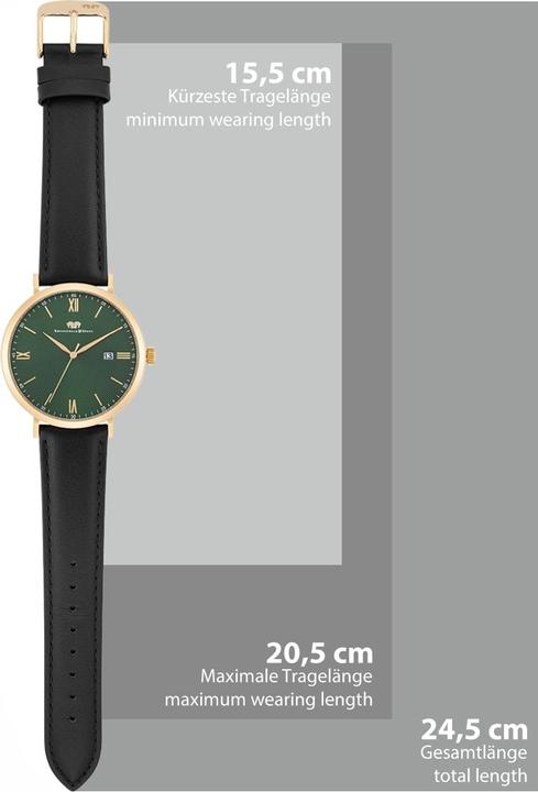 Produktbild Quarzuhr Adelsmann Echtleder Gelbgold - 34114 (Analoguhr, 42 mm)