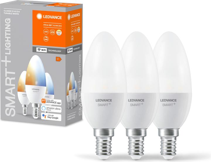 Actual product image Ledvance Smart+ Wifi Candle (E14, 4.90 W, 470 lm, 3 x, F)