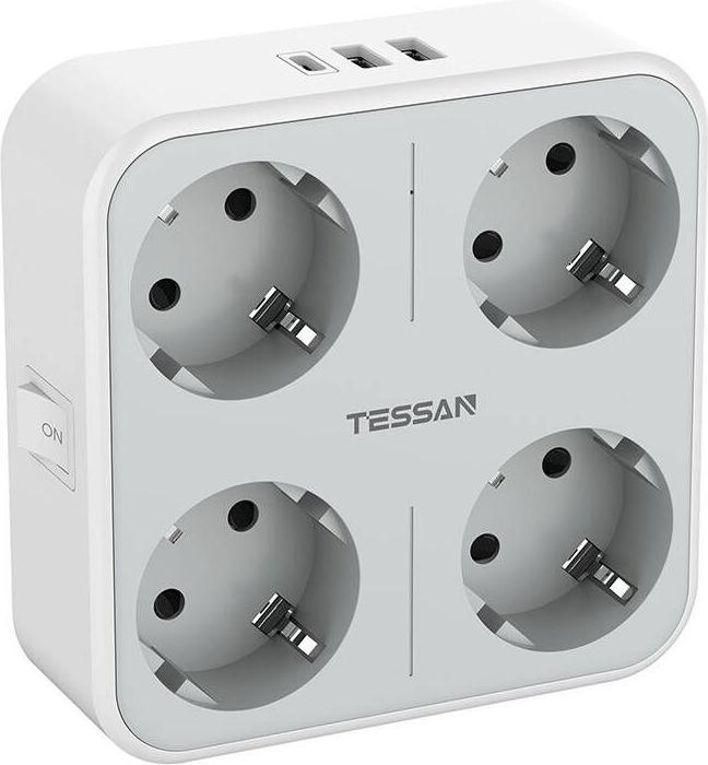 Actual product image Tessan wall socket TS-302-EN-C (4 x, CEE 7/3)