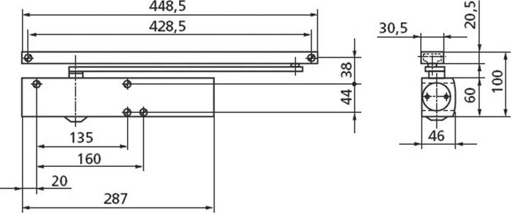 Produktbild Geze Türschliesser TS 5000L, EN 2-6 mit Gleitschiene, ohne Feststellung, silber