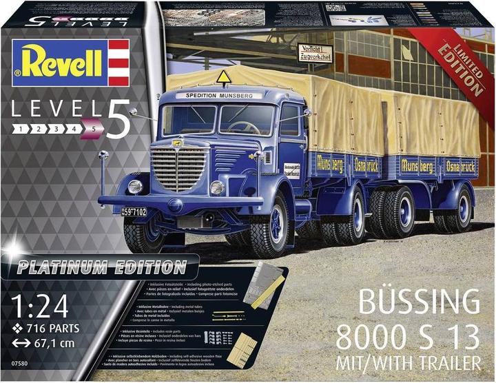 Actual product image Revell Büssing 8000 S 13 with trailer "Platinum Edition