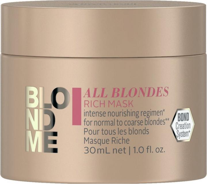 Actual product image Schwarzkopf Professional BlondMe All Blondes Rich Mask Mini 30ml (30 ml)