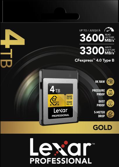 Image du produit Lexar 3600MB/s CFexpress 4.0 B 4TB Gold (4000 Go, CFexpress type B)