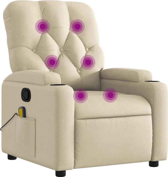Produktbild VidaXL Massagesessel Creme Stoff,Farbe: Creme,Material: Stoff (100