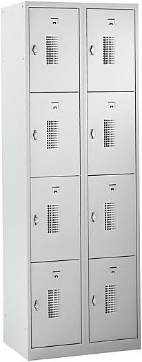 Produktbild eurokraft basic Schliessfachschrank mit Drehriegel für Vorhängeschloss, 8 Fächer (60 cm, 180 cm)
