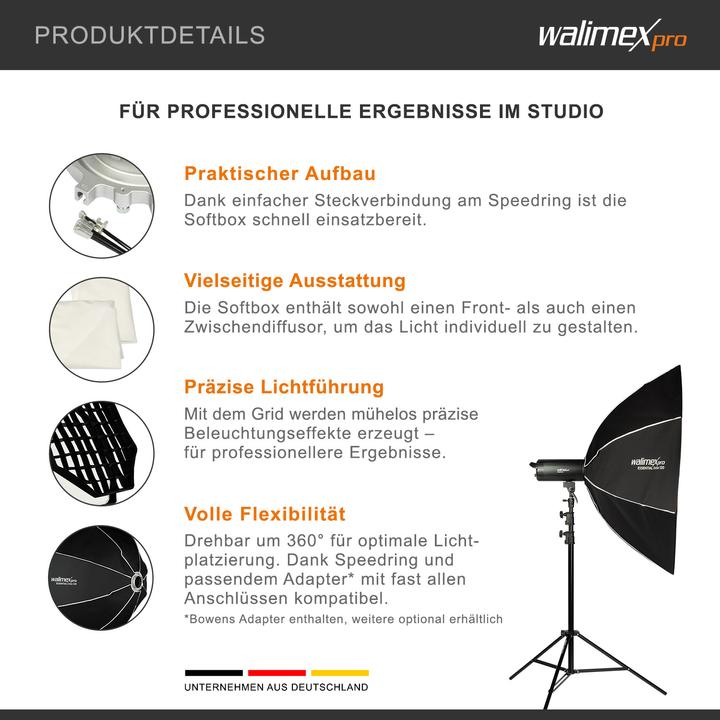 Image du produit Walimex pro Essential Octa 120 Hensel EH (Boîte à lumière, 120 cm)