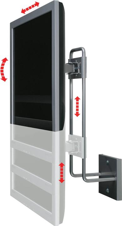Produktbild R-Go Tools Steel Up & Down Wandhalterung, verstellbar, silber - Klammer für LCD-Display - S (Wand)