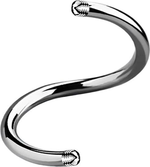Image du produit Star Piercing Micro tige spiralée argent (sans laiton, Acier chirurgical 316L)