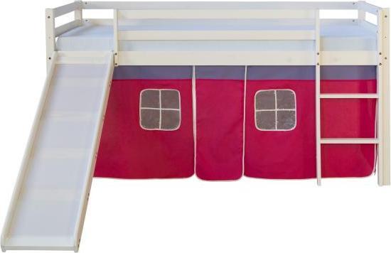 Produktbild Homestyle4u Hochbett mit Rutsche und Vorhang (90 x 200 cm)