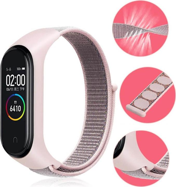 Produktbild Cover-Discount Xiaomi Mi Band - Nylon Armband Klettverschluss rosa (Nylon)