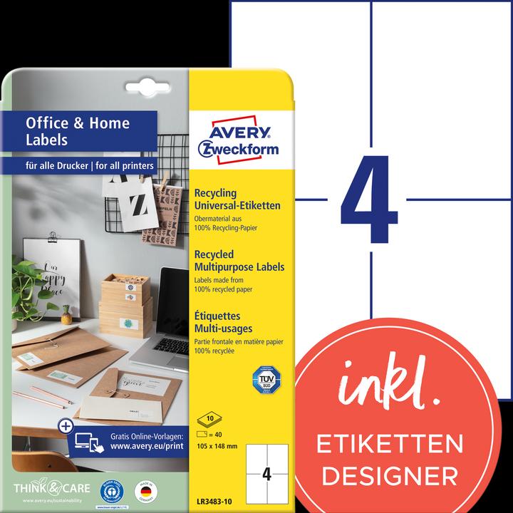 Actual product image Avery Universal labels
