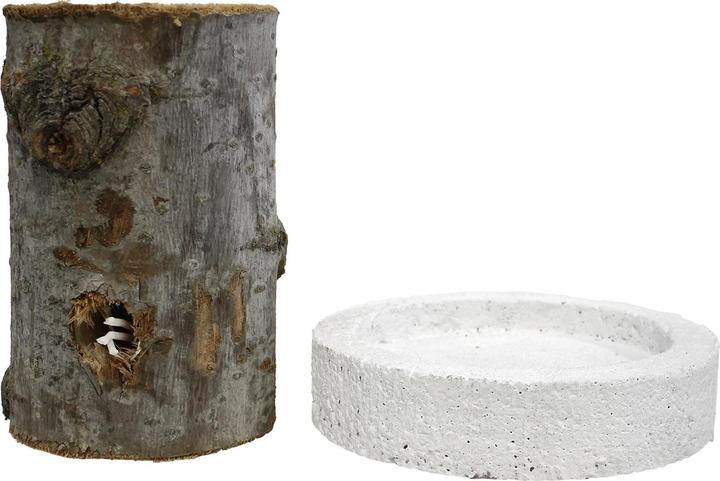 Image du produit Natura Punto Feu de Suède Torche en tronc d'arbre avec socle en béton