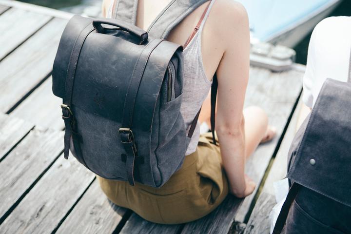 Produktbild Only-Bags.Store Canvas-Rucksack, robuster Canvas-Rucksack, Recla, Reise-Rucimed-Leder, Vintage-Rucksack (14 l)