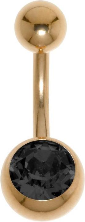 Produktbild Bijouteria Bauchpiercing (Chirurgenstahl 316L, PVD Beschichtung (goldfarbig), Premium Kristall)