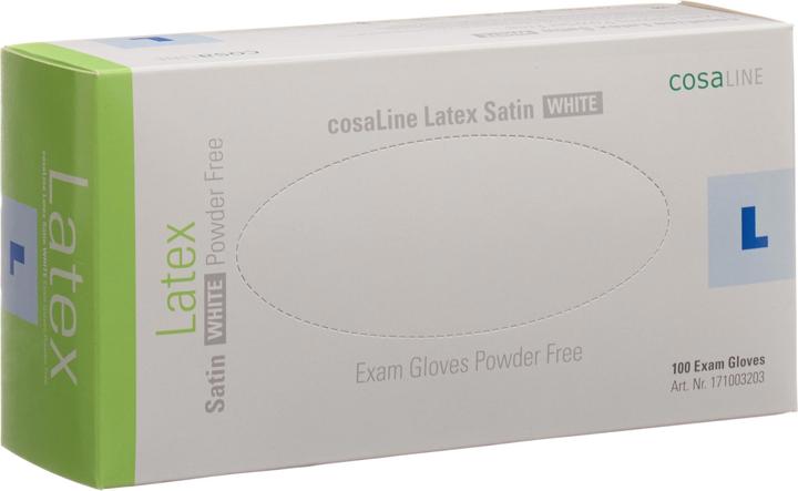 Immagine prodotto CosaLine Guanti da esame in lattice satinato bianco senza polvere (L)
