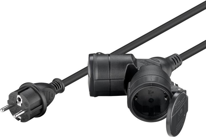 Actual product image Goobay Doppel-Verlängerungskabel Outdoor (5 m, CEE 7/7)