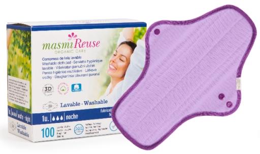 Immagine prodotto Masmi Bende organiche notte lavabili - Reuse (1 x, Assorbenti igienici)