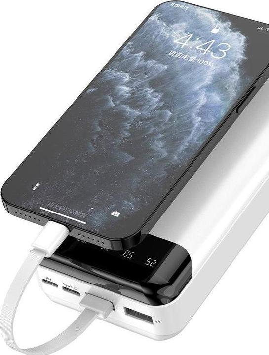 Produktbild Dudao Kapazität Charger mit 3 integrierten Kabeln (20000 mAh, 10 W, 10 Wh)